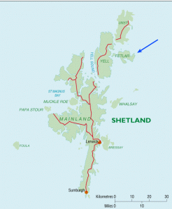 Carte des îles Shetlands